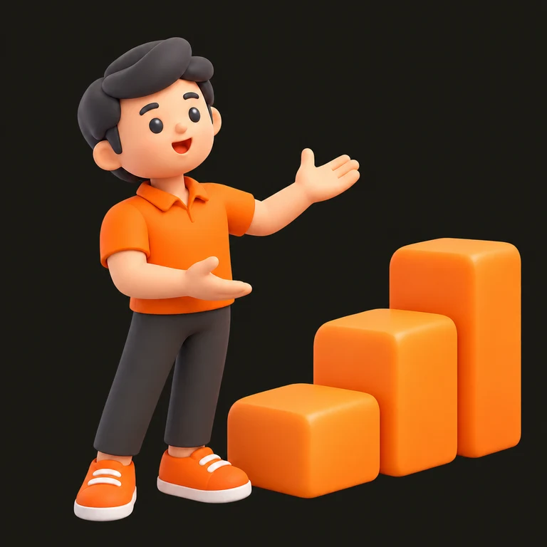 Profesional en 3D construyendo los siguientes pasos de un negocio