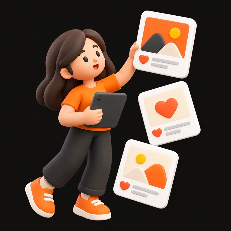 Profesional en 3D creando contenido para redes sociales